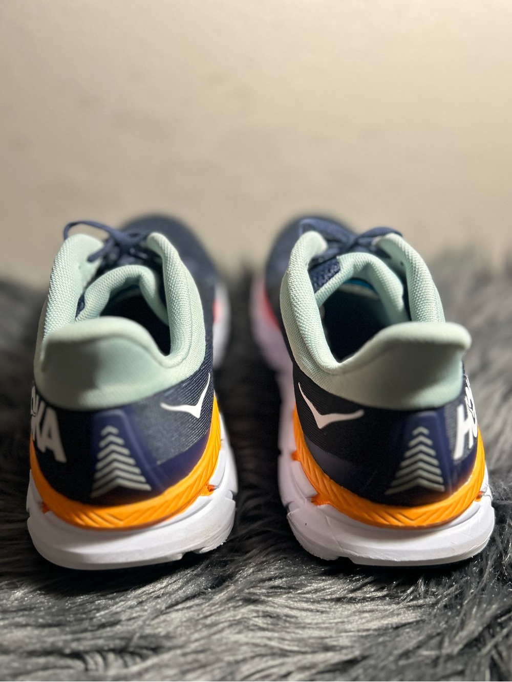 Hoka One One Clifton 7  Blue Orange Running Sneakers Running Size 11 - Picture 6 of 10